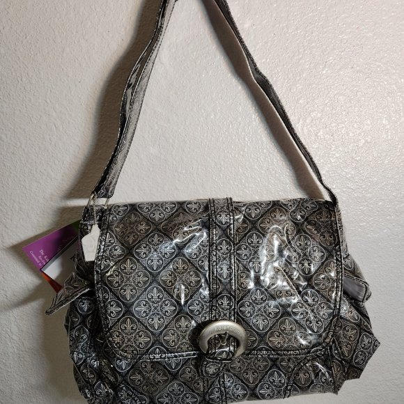 Diaper Bag NEW - Laminated Buckle Bag Fleur-De-Lis Baby Kalencom BNWT FAST SHIP - Picture 3 of 14